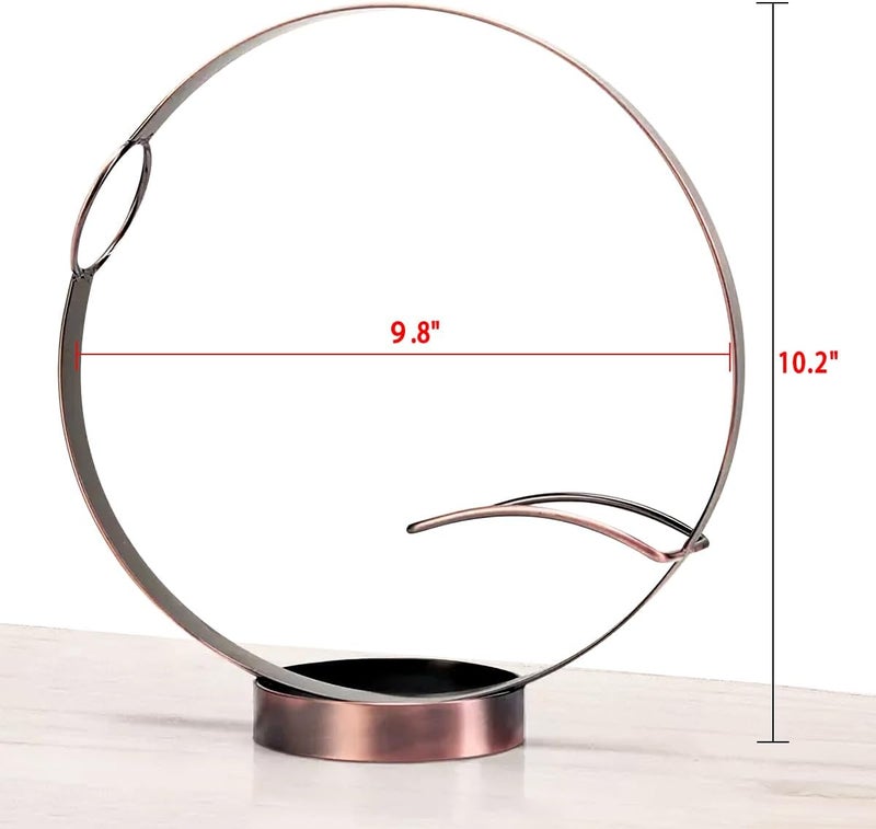 GeLive Tabletop Wine Bottle Holder Stand Freestanding Wine Rack Artistic Geometric Single Decorative Wine Display for Countertop Coffee Bar Shelf Kitchen Home Decor Gift (Bronze) - Image 5